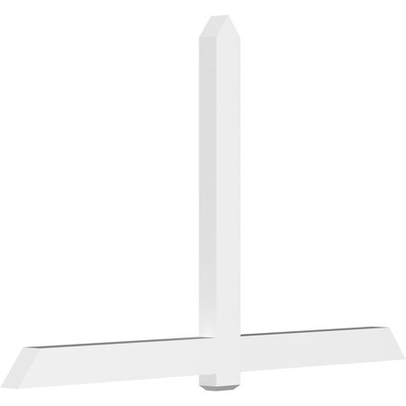 Ekena Millwork Eugene Architectural Grade PVC Gable Bracket, 96"W x 60"H x 4"D x 6"F, 15/12 Pitch GBP096X60X0406EUG00